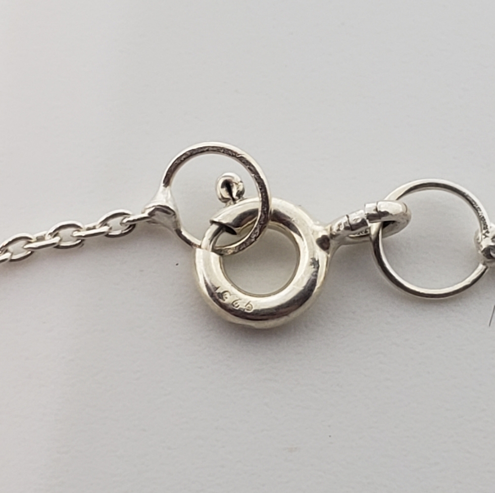 "RARE" 3 Stone Purple Tourmaline in Solid Stamped Sterling Silver Necklace - Picture 8 of 12